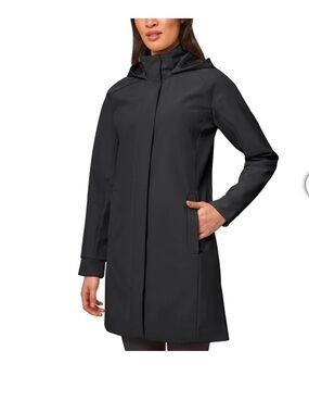 Mondetta Black Hooded Trench Coat